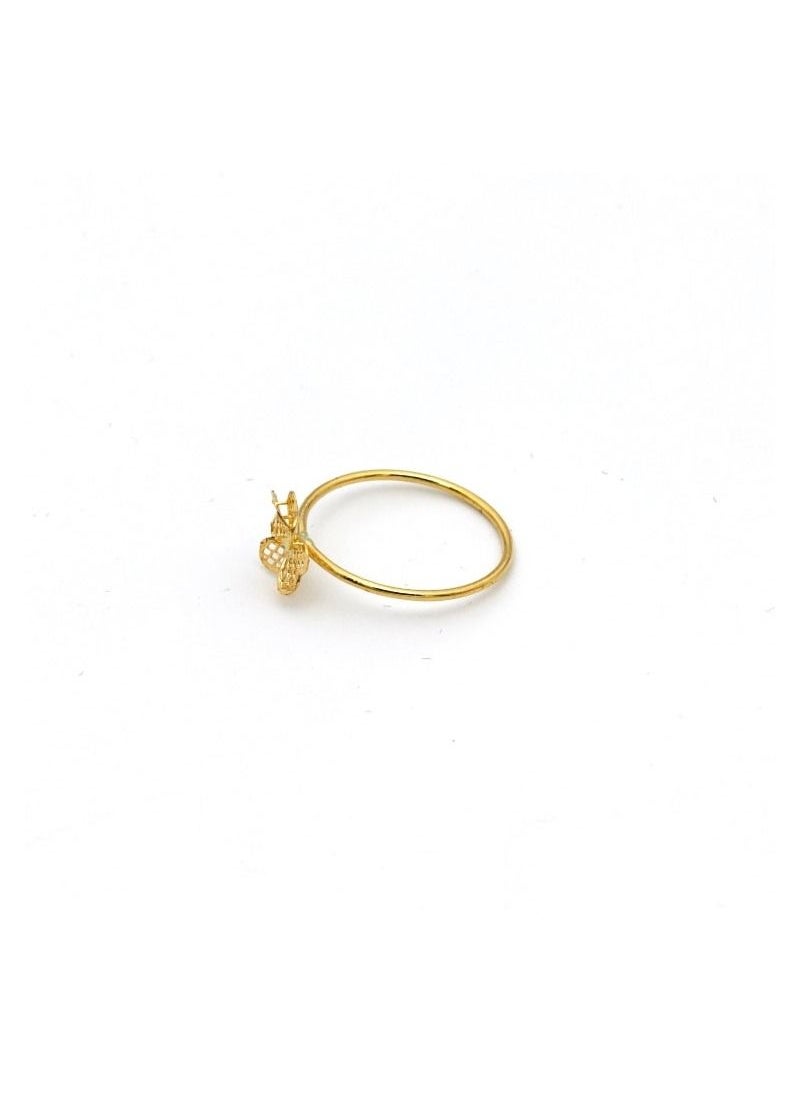 Gold Zone - Real Gold Flower Ring - Image 1