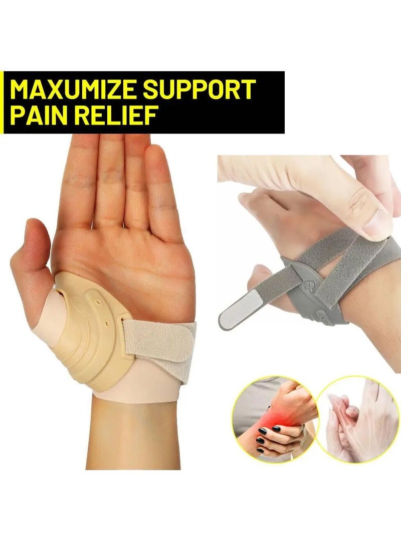 AROAQ - Thumb Support Brace, Restriction Splint Thumb Stabilizer, Adjustable CMC Joint Thumb Brace, Pain Relief Thumb Stabilizer Brace For Both Men And Women, (Pack Of 2pcs, Large, Grey Left) - Image 1
