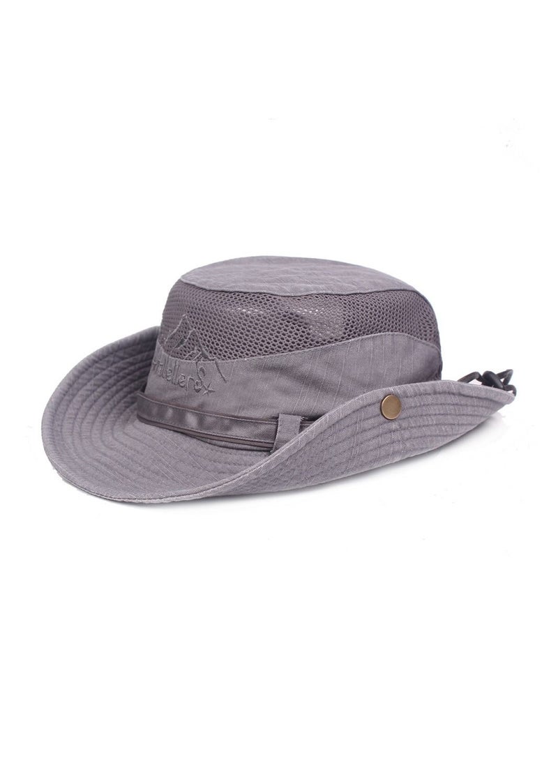 Loquat Practical Cap Hat Anti-UV Outdoor Travel Fishing Climbing Camping Picnic Sunhat  Grey(58cm) 