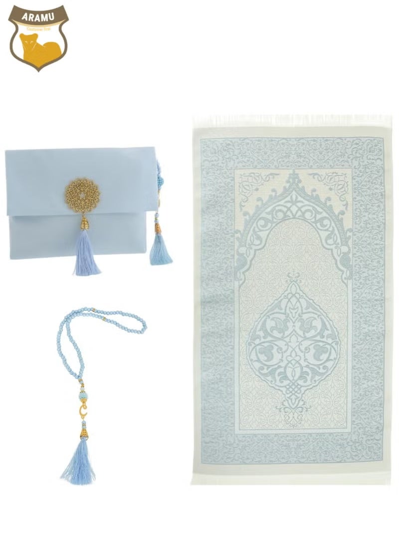 Aramu Soft Prayer Rug with Prayer Beads and Portable Bag for Women Men Kids  - Image 1