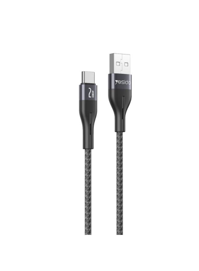 يسيدو كابل شحن سريع للبيانات من Yesido CA121C 2A USB إلى USB-C / Type-C، الطول: 1 متر - Image 1