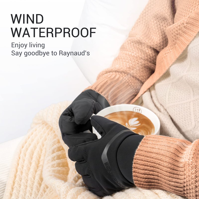 Royal Rose Royalrose Heated Gloves Liners for Men Women, Rechargeable Waterproof Winter Thin Heated Work Gloves with Arthritis Raynaud's Relief for Ski Golf Hiking Driving (Black, X-Large) - Image 5