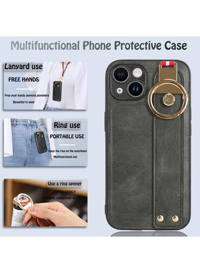 S-TOP Case For iPhone 13 mini Wristband Leather Back Phone Case - Image 4