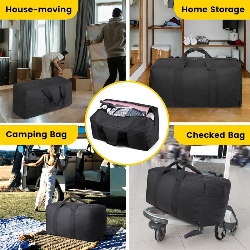 Vorspack Extra Large Duffle Bag for Travel - 100L Duffel Bag for Men Gear Bag for Storage Foldable Weekender Bag for Overnight Camping - Black - Image 4