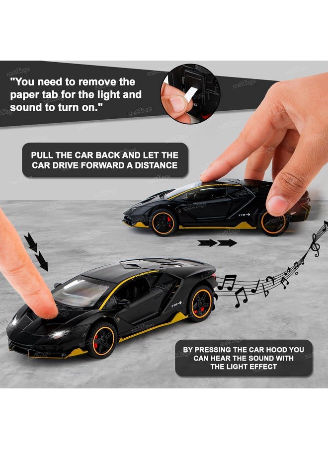 Zest 4 Toyz Pull Back Cars for Kids with Lights and Sound Effects Die Cast Sports Racing Car Toy with Openable Doors and Durable Metal Body Car for Boys and Girls - Black - pzsku/Z447E093E925235A18465Z/45/_/1741330150/deb38579-e119-4c3d-96f5-5cd2ee47fa70