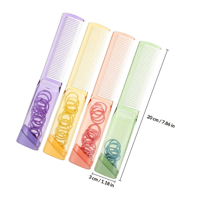 Anti Static Fine Tooth Hair Comb Set With Hair Ties Portable Salon Home Use - Image 3