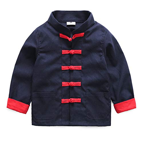 Mud Kingdom Little Boy Dress Coats Chinese New Year Tang 3T Navy Blue - Image 1
