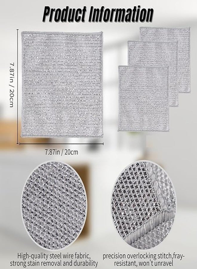 CUSHIO® Non Scratch Wire Dish Cloth (Pack of 10), Steel Scrubber for Utensils Cleaning, Multipurpose Wet and Dry Cleaning, Stainless-Steel Dish Wash Scrubber for Washing Dishes, Sinks, Counters - Image 2