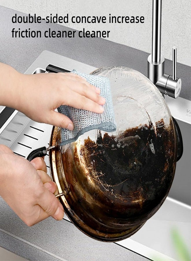 CUSHIO® Non Scratch Wire Dish Cloth (Pack of 10), Steel Scrubber for Utensils Cleaning, Multipurpose Wet and Dry Cleaning, Stainless-Steel Dish Wash Scrubber for Washing Dishes, Sinks, Counters - Image 5