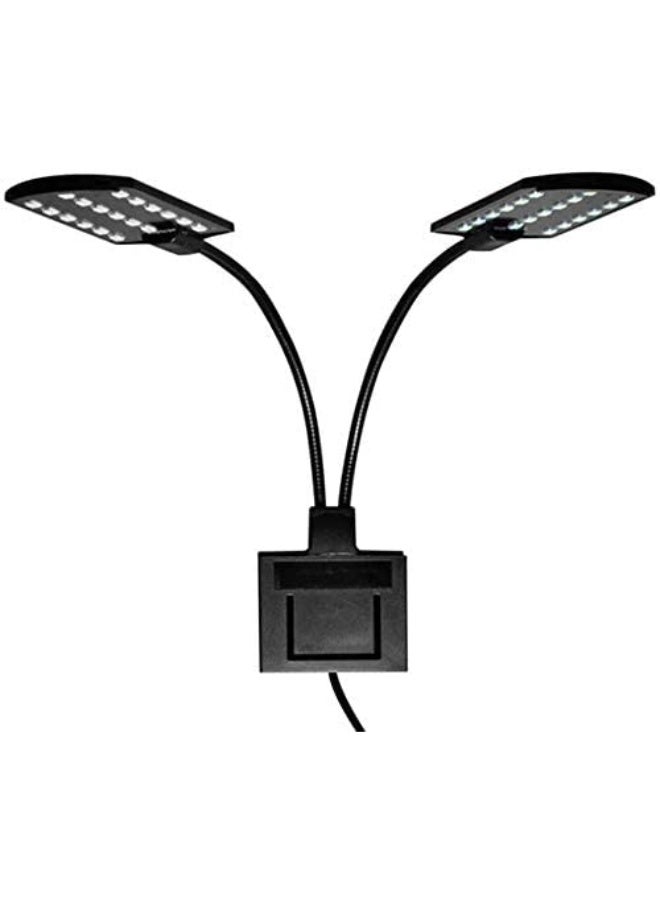 Aquarium 32 LED - 10W Clip-on Lamp Double Head Black Shell - Image 1