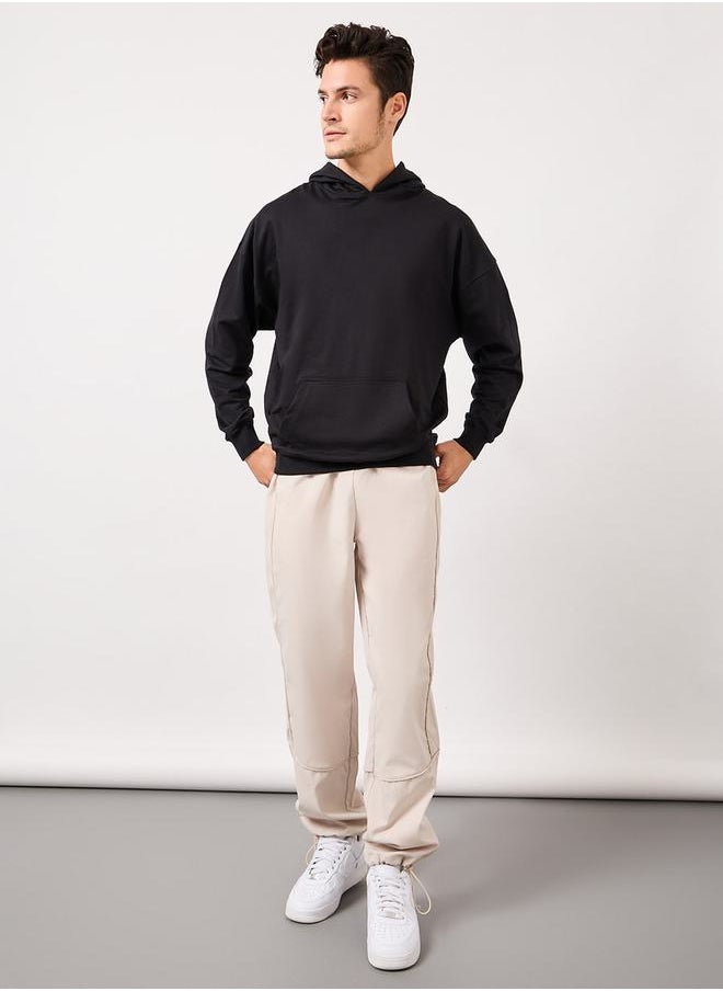 Styli Back Slogan Print Fleece Oversized Hoodie  - Image 2
