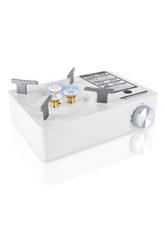 Bukela Camping Stove with Carry Case | Extra High Output, Single Burner Butane Stove Hiking & Camping Accessories, Emergency Preparedness Portable Outdoor Camp Stove, Propane Burner 11942 BTUs| White  - Image 1