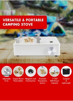 Bukela Camping Stove with Carry Case | Extra High Output, Single Burner Butane Stove Hiking & Camping Accessories, Emergency Preparedness Portable Outdoor Camp Stove, Propane Burner 11942 BTUs| White  - Image 5