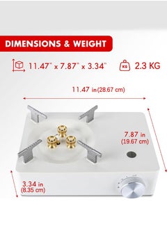 Bukela Camping Stove with Carry Case | Extra High Output, Single Burner Butane Stove Hiking & Camping Accessories, Emergency Preparedness Portable Outdoor Camp Stove, Propane Burner 11942 BTUs| White  - Image 3