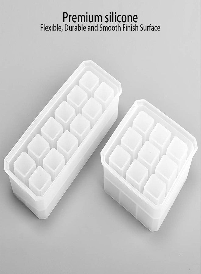 Tomorotec DIY Silicone Epoxy Resin Mold 2-Sizes Multi-Slot Organizers Casting Molds for Lipstick, Pens, Markers, Desktop Organization - Image 3