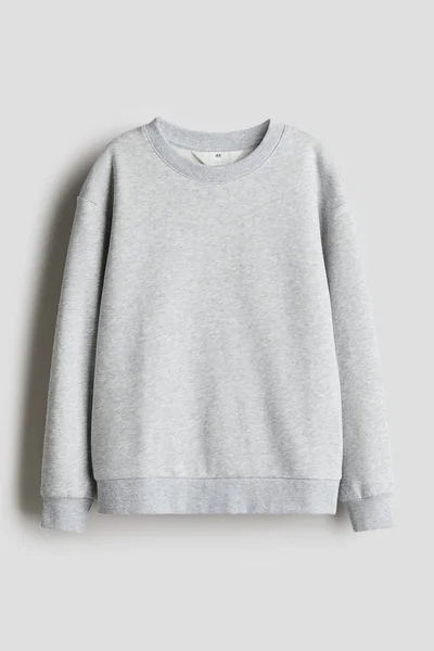 اتش اند ام بلوزة قطنية كاجوال بياقة دائرية