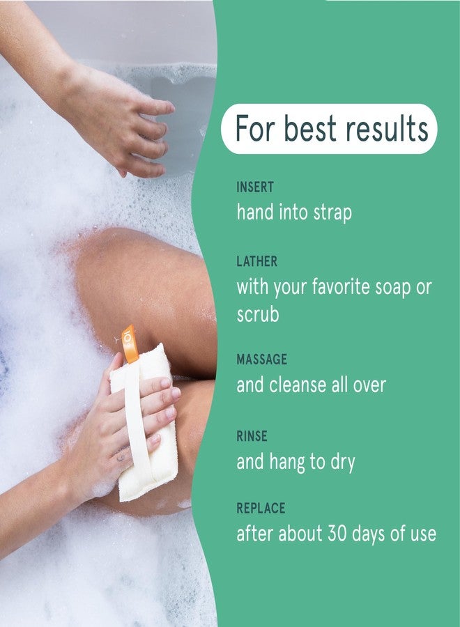 Cleanlogic Organic Cotton Exfoliating Body Scrubber, Reusable Exfoliator Tool for Smooth Skin, Daily Skincare Routine, Natural, 3 Ct Value Pack - Image 3