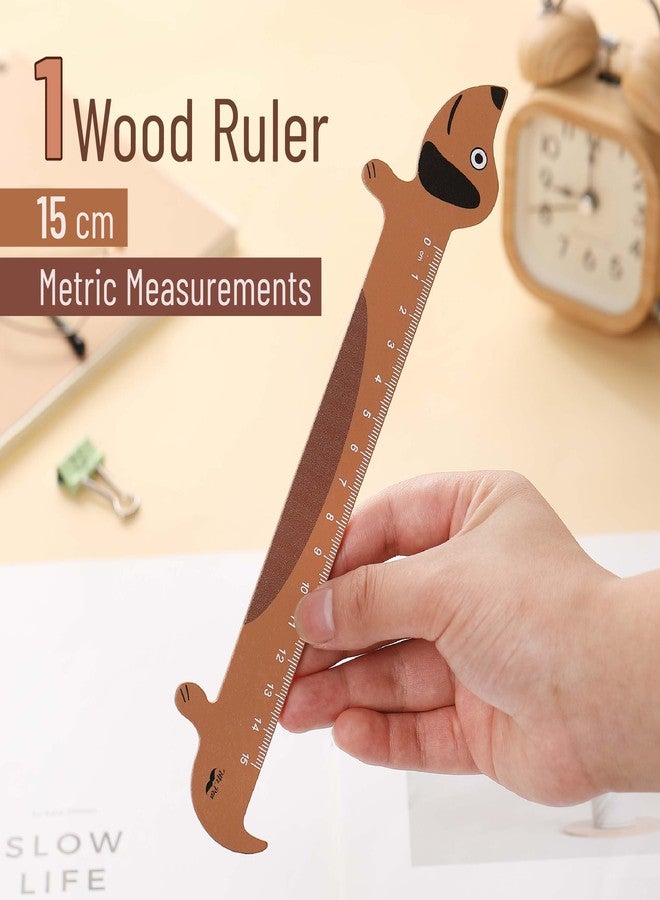 Mr. Pen- Wooden Ruler, 15cm, Sausage Dog, Mini School Ruler, Standard Metric - Image 2
