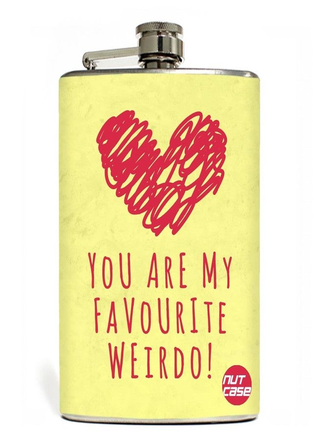 Nutcase Designer Hip Flask 9 Oz Nutcase - with Free Funnel Along - Weirdo - Image 1