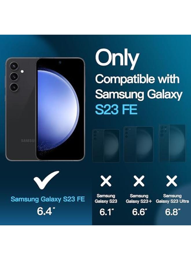 جي تيك واقي شاشة لهاتف سامسونج جالكسي S23 Fe مقاس 6.4 بوصة متوافق مع بصمات الأصابع من الزجاج المقوى عالي الدقة، عبوة من 3 قطع - Image 2