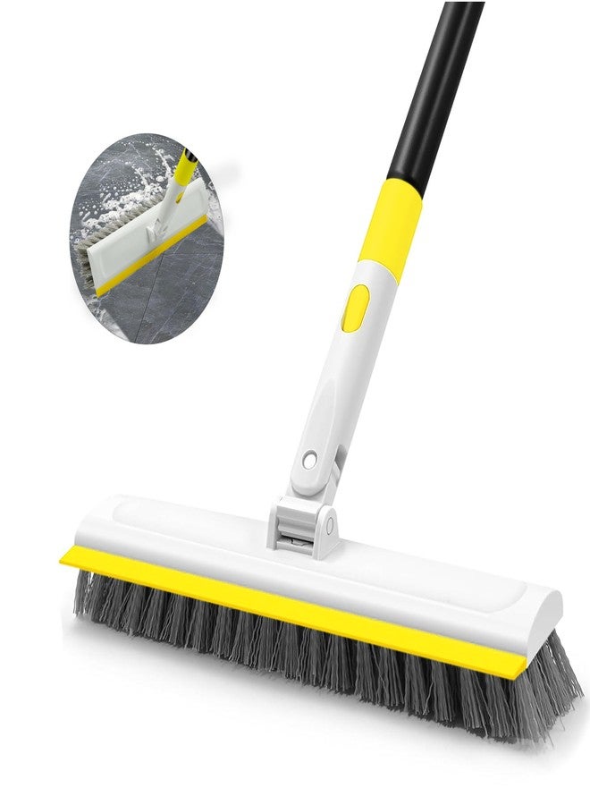 DALIPER Floor Scrub Brush with 180° Rotating 50" Long Handle for Cleaning, 2 in 1 Scrape Scrubber Brush with Squeegee, Tile Tub Scrub Brushes Attachment for Clean Bathroom Deck Kitchen and Floor Wall - Image 1
