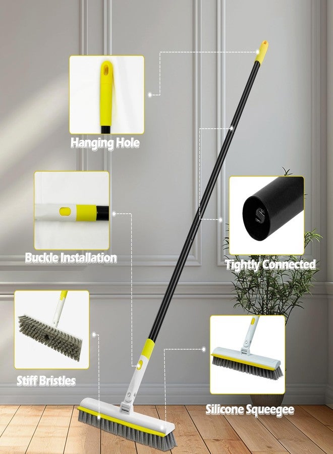 DALIPER Floor Scrub Brush with 180° Rotating 50" Long Handle for Cleaning, 2 in 1 Scrape Scrubber Brush with Squeegee, Tile Tub Scrub Brushes Attachment for Clean Bathroom Deck Kitchen and Floor Wall - Image 5