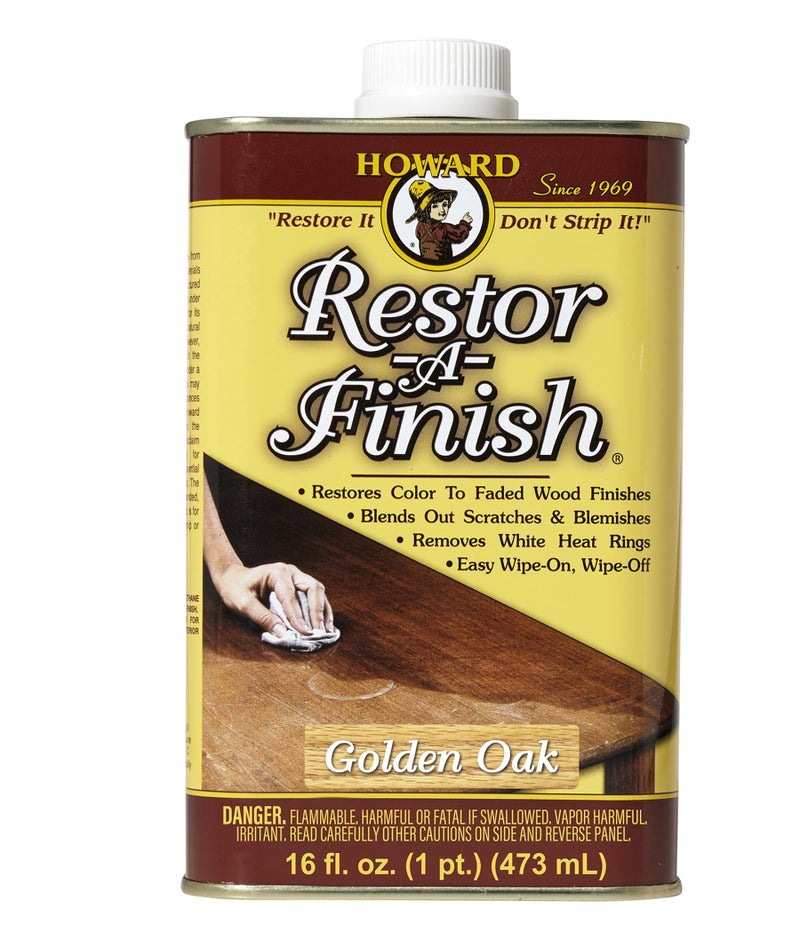 Howard Products Restor-A-Finish, Wood Stain to Restore a Finish for Wood Surfaces, Golden Oak, 16 Fl Oz, Pack of 1 - Image 1