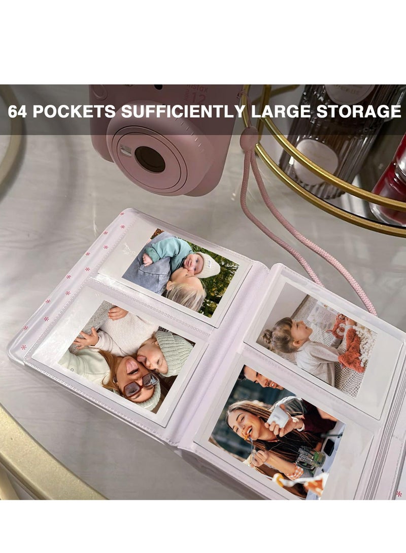 SYOSI Case for Fujifilm Instax Mini 12 Camera Protective PU Leather Bag Cover with Adjustable Shoulder Strap and Mini Photo Album 64 Pockets (Bluish Green) - Image 3