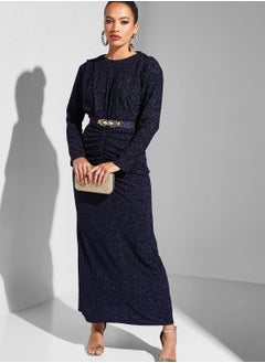 Ruched Detail Shimmer Dress