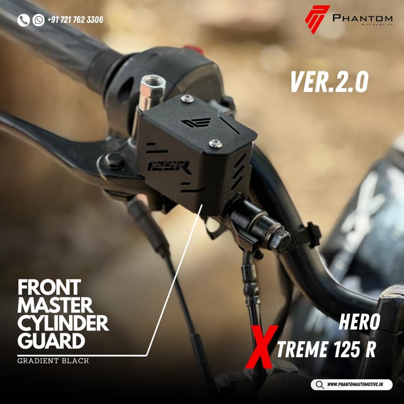 PHANTOM حماية أمامية وغطاء أسطوانة رئيسية PHANTOM Premium Xtreme 125R ل Xtreme 125R V 2.0 | مجموعة | دعامة قدم ثقيلة متوافقة مع Xtreme 125R | متوافقة مع ركوب المدينة السياحية (أحمر وأسود) - Image 3