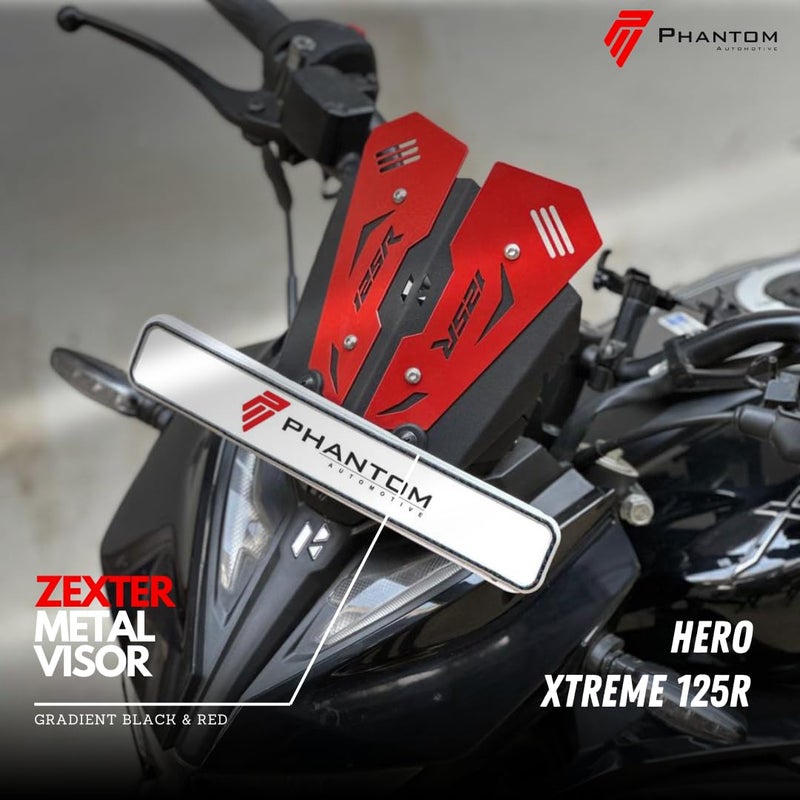 PHANTOM حماية أمامية وغطاء أسطوانة رئيسية PHANTOM Premium Xtreme 125R ل Xtreme 125R V 2.0 | مجموعة | دعامة قدم ثقيلة متوافقة مع Xtreme 125R | متوافقة مع ركوب المدينة السياحية (أحمر وأسود) - Image 2