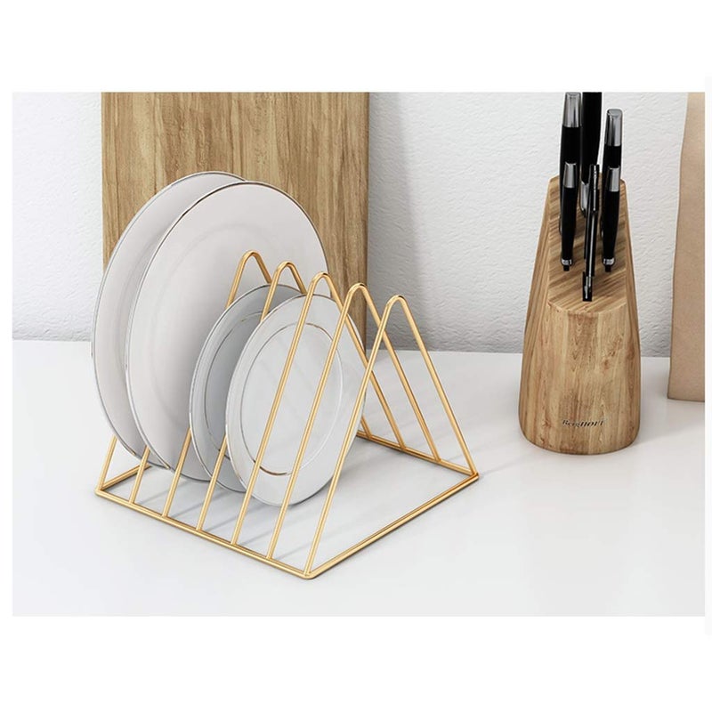 FEANG Metal Desktop Bookshelf File Sorter Desk Organizer Triangle Bookshelf Magazine Holder Storage Rack Decor Home Office (Color : Black, Size : Large) - Image 5