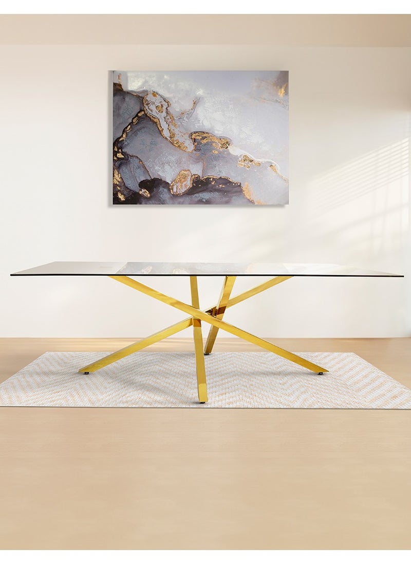VANITY LIVING VANITY LIVING Dining Table - Davos Gold Large 6-Seater  - Image 1