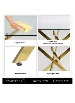 VANITY LIVING VANITY LIVING Dining Table - Davos Gold Large 6-Seater  - Image 5