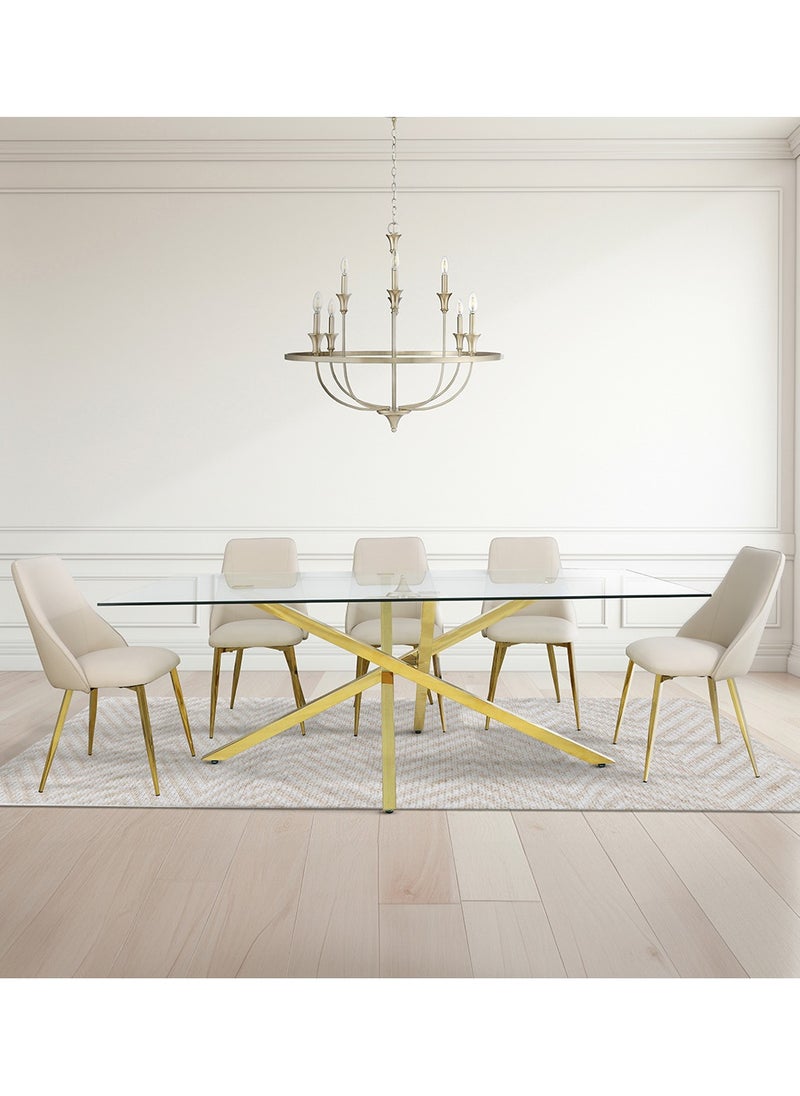 VANITY LIVING VANITY LIVING Dining Table - Davos Gold Large 6-Seater  - Image 3