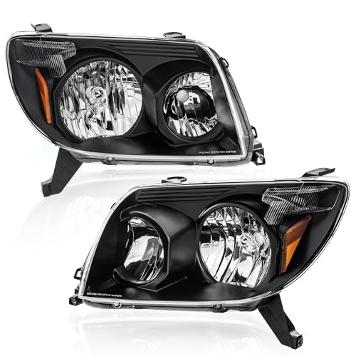 KUIPERAUTO Pair Headlights Assembly Compatible for Toyota 4Runner 2003-2005 with Clear Lens/Black Housing/Amber Reflector Front Lamps Driver and Passenger Side(Set of 2)# 8117035400, 8113035420 - Image 5