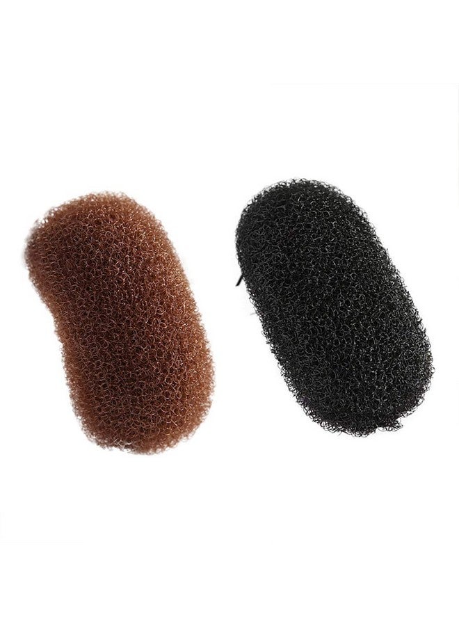 جي شلو قطعتان من وسادات تثبيت الشعر لزيادة حجم الشعر ومشابك تصفيف الشعر وإكسسوارات الشعر باللونين الأسود والقهوة - Image 1