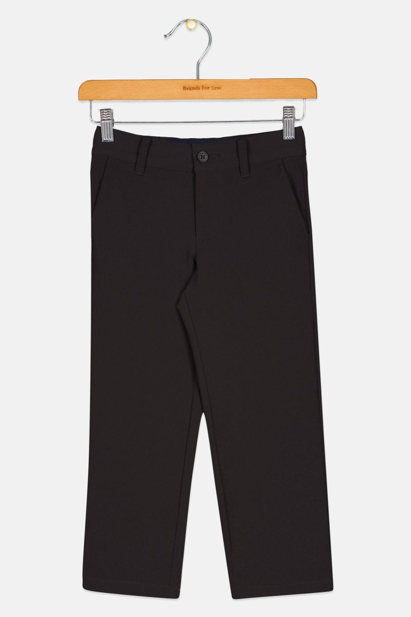 PUMA Kids Boy Regular Fit Solid Chino Pants, Black  - Image 1