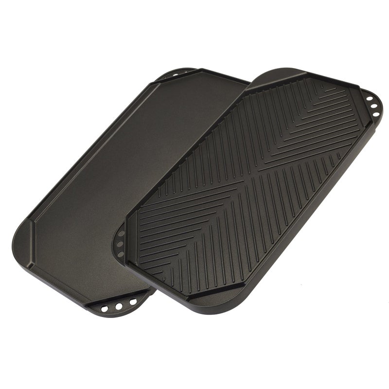 Ecolution Reversible Grill/Griddle Pan, Non-Stick, Dishwasher Safe, Double Burner Family Griddle Grill Pan Cookware, Cast Aluminum, 19.5-Inch x 11-Inch - Image 1