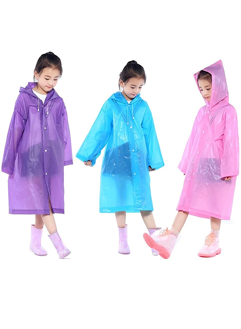 Waterproof EVA Rain Poncho for Kids, Portable Rain Jacket Cape for Boys and Girls, Reusable Toddler Rainwear for Outdoor Activities like Climbing, Cycling, Hiking, and Camping. - Image 1