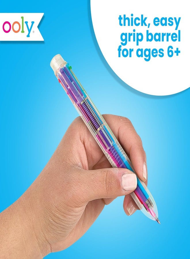 أولي قلم جل Ooly بستة ألوان في قلم واحد، قلم جل قابل للسحب بستة ألوان مميزة، سن 0.7 مم لخطوط دقيقة، سهل الضغط وسلس للكتابة والرسم، لوازم مدرسية - Image 5