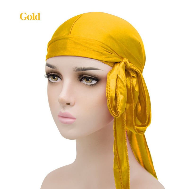 Silky Smooth Durag with Long Tails | Premium Polyester Satin Head Wrap for Men & Women