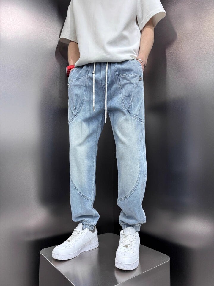 Unisex Classic Denim Jeans Loose Fit Daily Outdoor Wear - Image 1