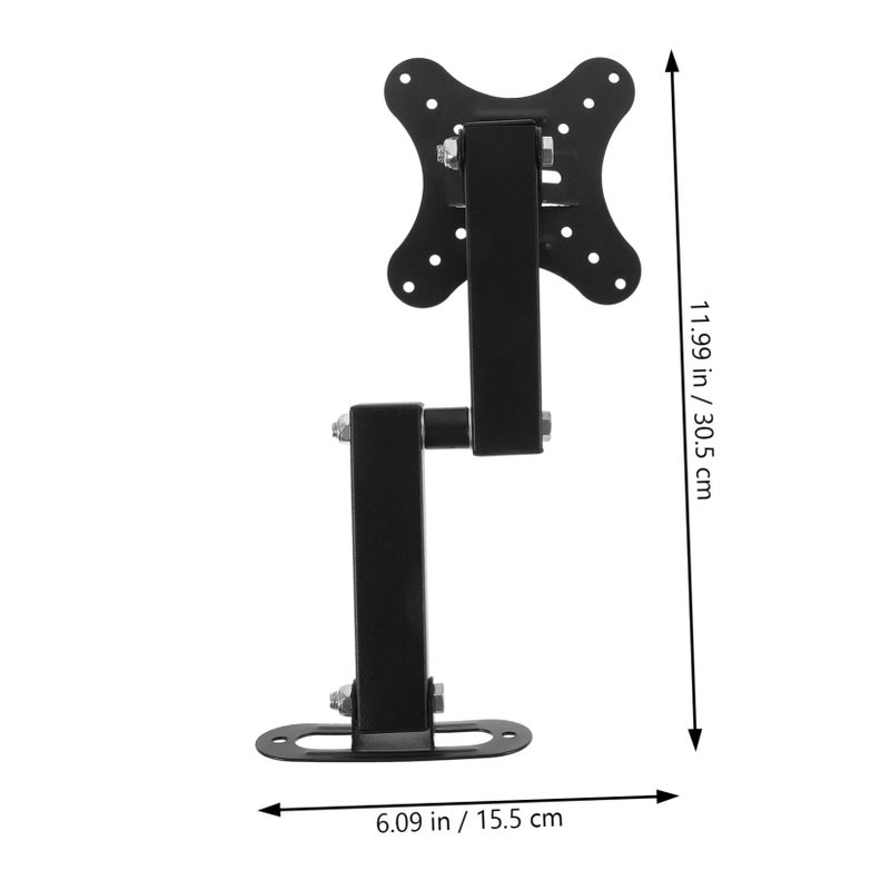 Adjustable TV Monitor Stand Wall Mount Bracket with Swivel Headrest Black - Image 3