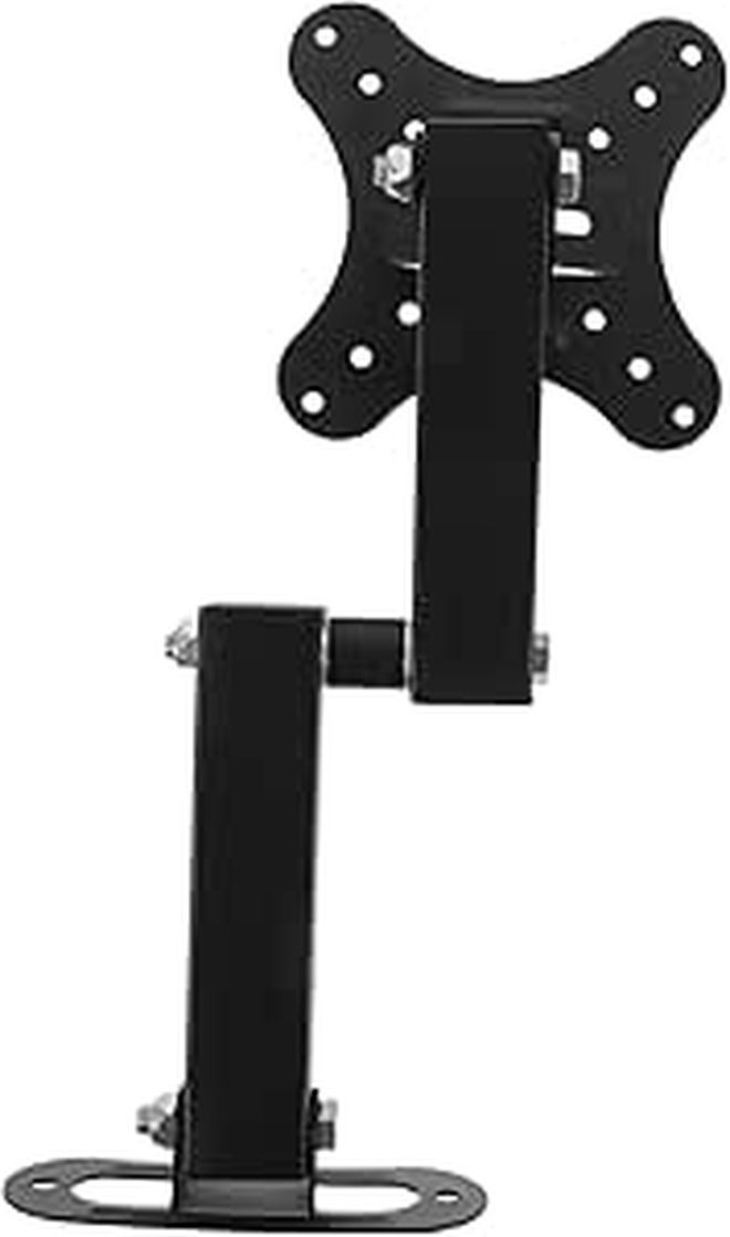 Adjustable TV Monitor Stand Wall Mount Bracket with Swivel Headrest Black - Image 1