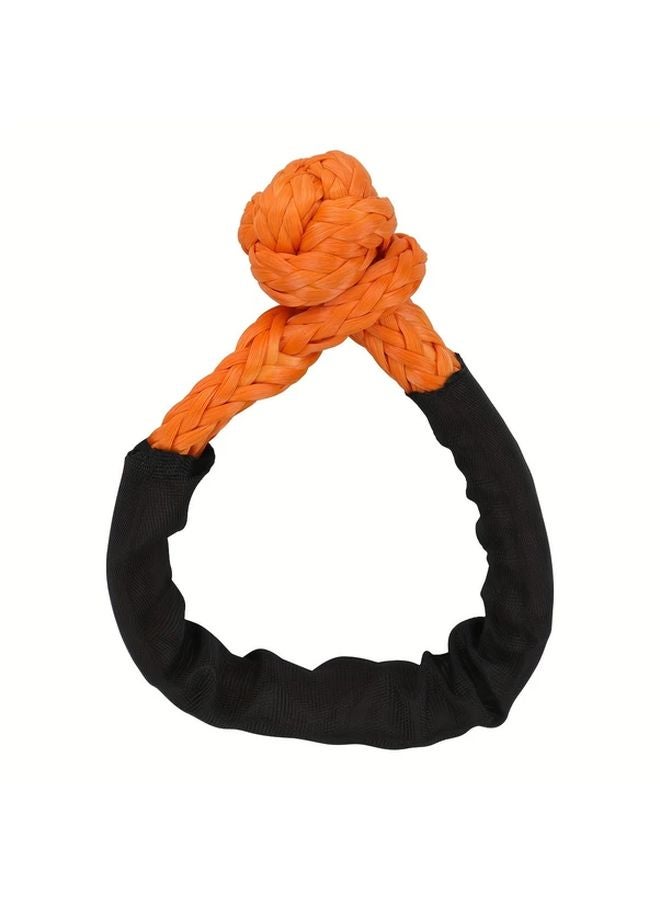 Orange Soft Hook Recovery Tow Strap 1 2 Inch X 24 Inch With Extra Sleeve For SUV ATV Off Road Towing - Image 1