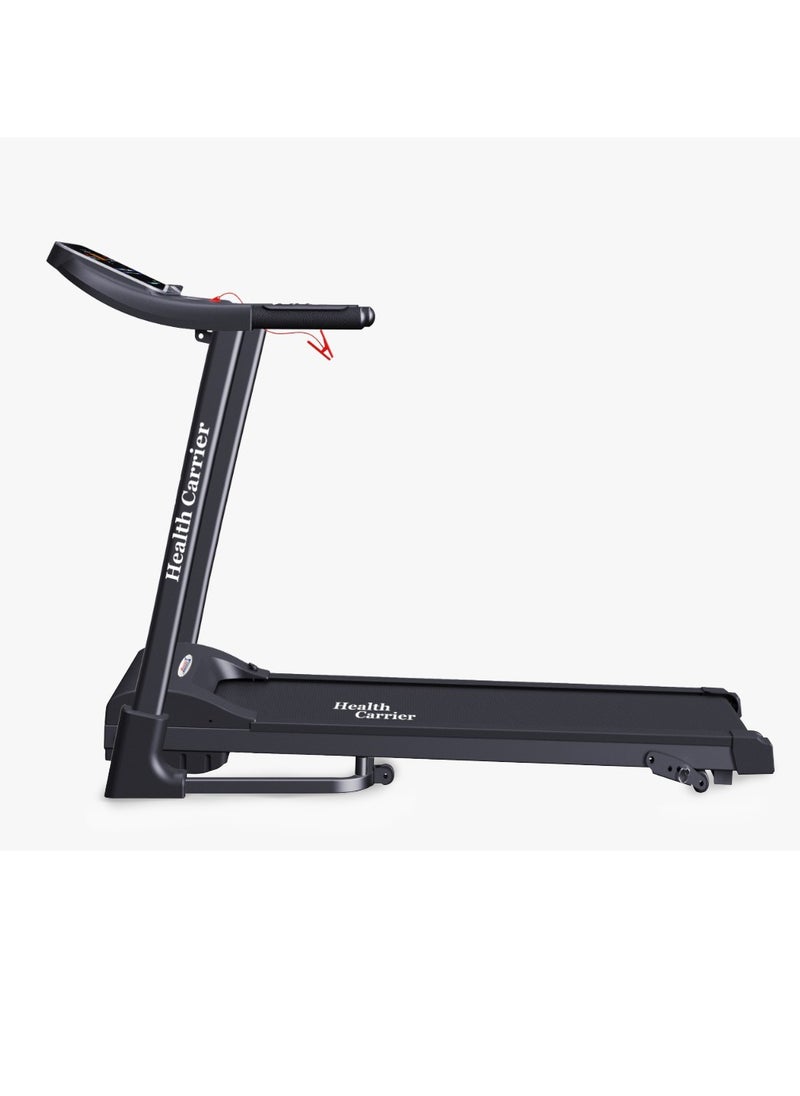 Health Carrier - 1.75HP Brushless Motor Treadmill For Gym and Home Use | Air Cylinder Folding | Max Speed 12km/h | Large Running Surface | Heart Rate | Hand Pulse | MP3 & Speakers | Max User Weight 110KG, HC-T502M - Image 1