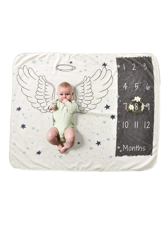 HALAMODO Baby Monthly Milestone Blanket For Girl Boy Floral Wings Unicorn Frame Newborn Photo Prop Background Super Soft Flannel 