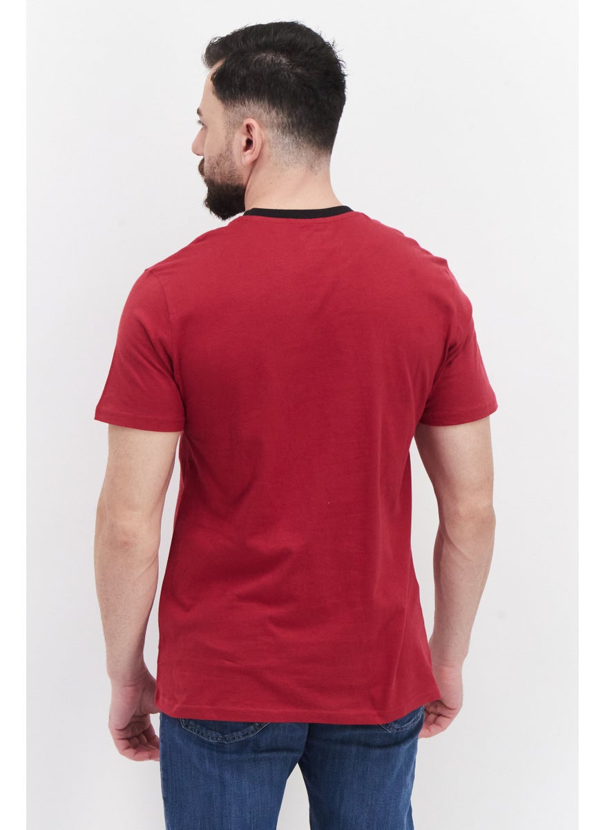 Kenneth Cole - Men Crew Neck Short Sleeves Graphic Print T-Shirt, Red - Image 1