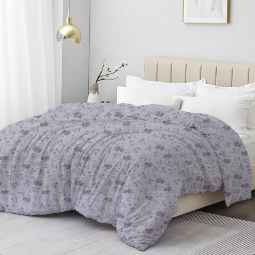 LINENWALAS Premium Printed 100% Cotton Single Duvet Cover | Comforter Cover |Rajai Cover | Quilt Cover with Zipper Closure 60 x 90 Inches (Crimson Flower, Single Size) - Image 1